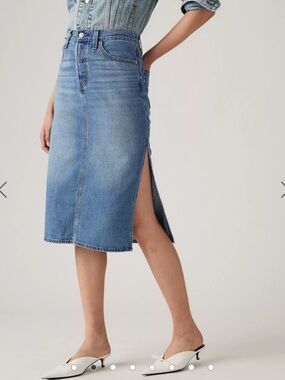 Levi’s Side Slit Denim Midi Skirt